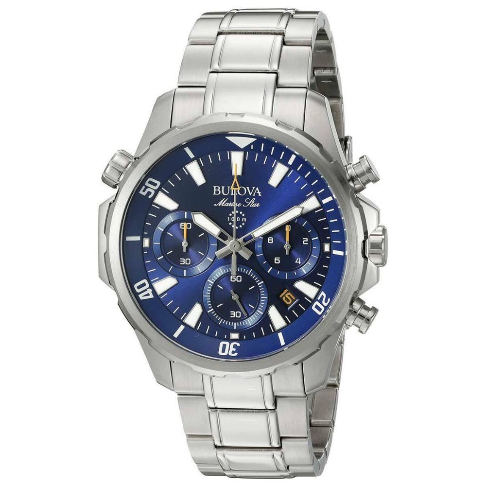 Bulova Marine Star Blue 43mm Watch! New